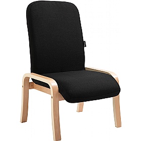 Oxford Wooden Frame Fabric Reception Chair Without Arms