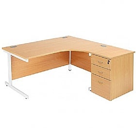 BiMi 2 Draw Under Desk Mobile Pedestal In Oak 