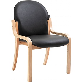 Lincoln Wooden Frame Vinyl Stacking Chair Without Arms