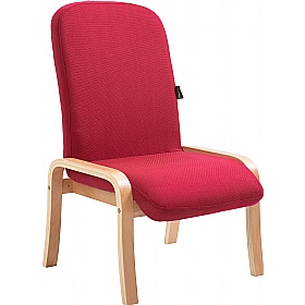 Oxford Wooden Frame Fabric Reception Chair Without Arms
