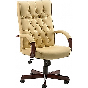 Traditional Button Back Bonded Leather Executive Chairs