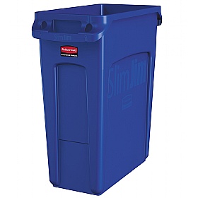 Blue Recycling Slim Jim Vented Bin with Lid