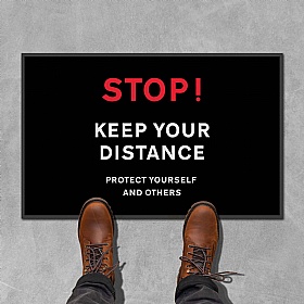 Coba Stop Keep Your Distance Floor Mat - Pack of 2