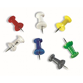 Box of 25 Coloured Push Pins