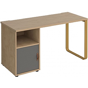 Ryto Home Office Desk with Fixed Cupboard Pedestal