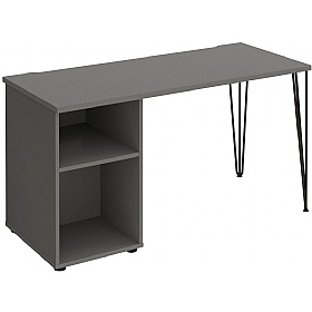 Flores Home Office Desk with Fixed Open Pedestal