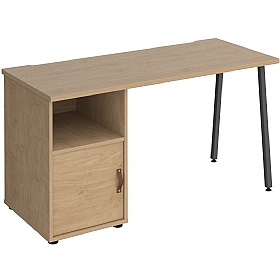Solis Home Office Desk with Fixed Cupboard Pedestal