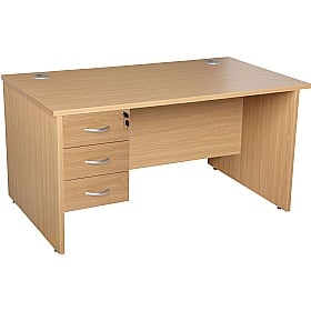 Konnexion K2 Rectangular Panel End Office Desks with Single Fixed Pedestal