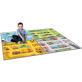 Small World Mixed Landscapes Carpet Set (Pack of 4)