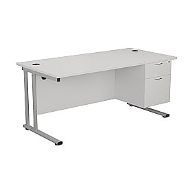 Commerce II Deluxe Rectangular Office Desks With Fixed Pedestal