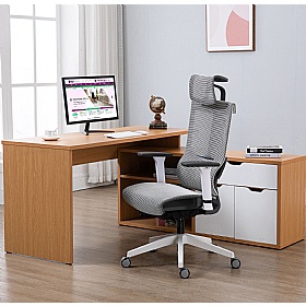 VL SERIES  72x78 L-Shaped Freestanding Desk with Glass Top - Office  Furniture Warehouse