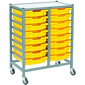 Gratnells Dynamis Collection Shallow Tray 2 Column Storage Trolley