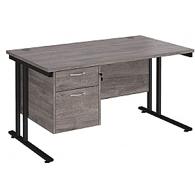 Stellar Rectangular Desks With Single Fixed Pedestal