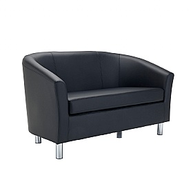 Collage Vinyl Tub Sofa With Metal Legs