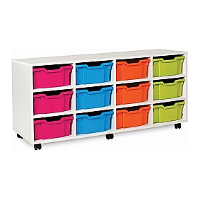 12 Double Tray White Range Vertical Storage Unit