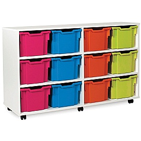 12 Triple Tray White Range Storage Unit
