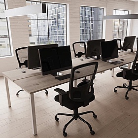 NEXT DAY InterAct Sliding Top Back to Back 6 Person Bench Desks