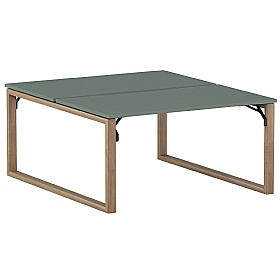 Transform Oak Hoop Leg Back To Back Bench Desks