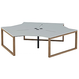 Transform Oak Hoop Leg Cluster Bench Desks