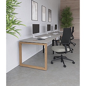 Transform Oak Hoop Leg Rectangular Bench Desks