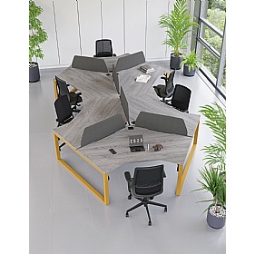 Transform Painted Hoop Leg Cluster Bench Desks