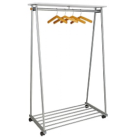 Alba Oslo Mobile Clothes Rack & 4 Design Hangers Silver Grey