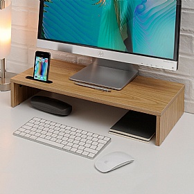 TTAP Wooden Screen Riser with Mobile Phone Holder