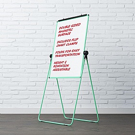Coloured Frame Rotating Flip Chart Easel Magnetic A1