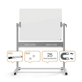 Nobo Double Sided Magnetic Glass Revolving Mobile Whiteboard