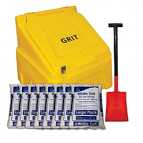 200L Grit Bin with De-icing Salt & Shovel