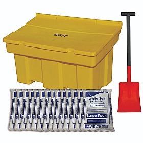 Stackable 350L Grit Bin with De-icing Salt & Shovel