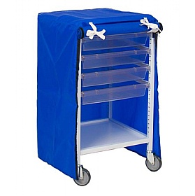 Classic Resuscitation Low Single Fixed Runner White Trolley with 4 Shallow Antimicrobial Trays