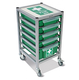 Dynamis First Aid Silver Tray Trolley