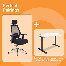 Perfect Pair Bundle 3: Ergo-Task Mesh Office Chair & Konnexion Select Electric Standing Desk