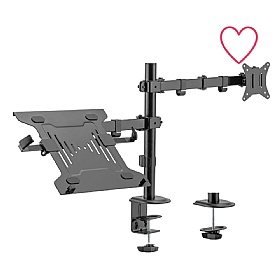TTAP Single Arm Monitor Desk Mount with Laptop Tray