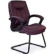 Burgundy Madrid Leather Visitor Chair