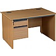 Rectangular Panel End Desk With Single Fixed Pedes