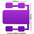 4 Seat Single Entry