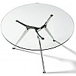 Sapphire Round Clear Glass Meeting Table