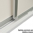 Safety corners on sliding doors