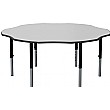 Height Adjustable Flower Theme Table Grey