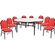 5ft Round Soft Top Table & 8 Grosvenor Chairs