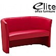 Elite Nero Two Seater Red Leather Sofa Chair