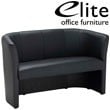 Elite Nero Two Seater Black Leather Sofa Chair