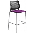Time Fabric Padded Plastic Tall Bistro Stools