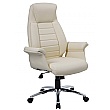 Jersey Cream Leather Faced Office Chairs