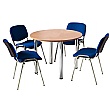 NEXT DAY Unite II Tubular Leg Bundle Deal - Round Meeting Table With 4 Chairs