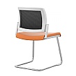 Kind Mesh Back White Cantilever Meeting Chair
