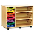8 Tray Shallow Storage Unit With 2 Adjustable Shelves
