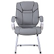 Fiji Leather Faced Visitor Chair - Grey